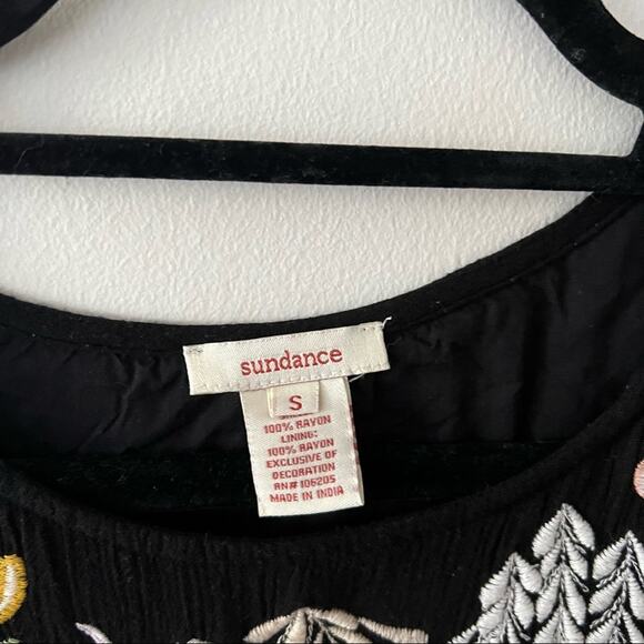 Sundance Black Floral Embroidered Shift Dress - Picture 6 of 8